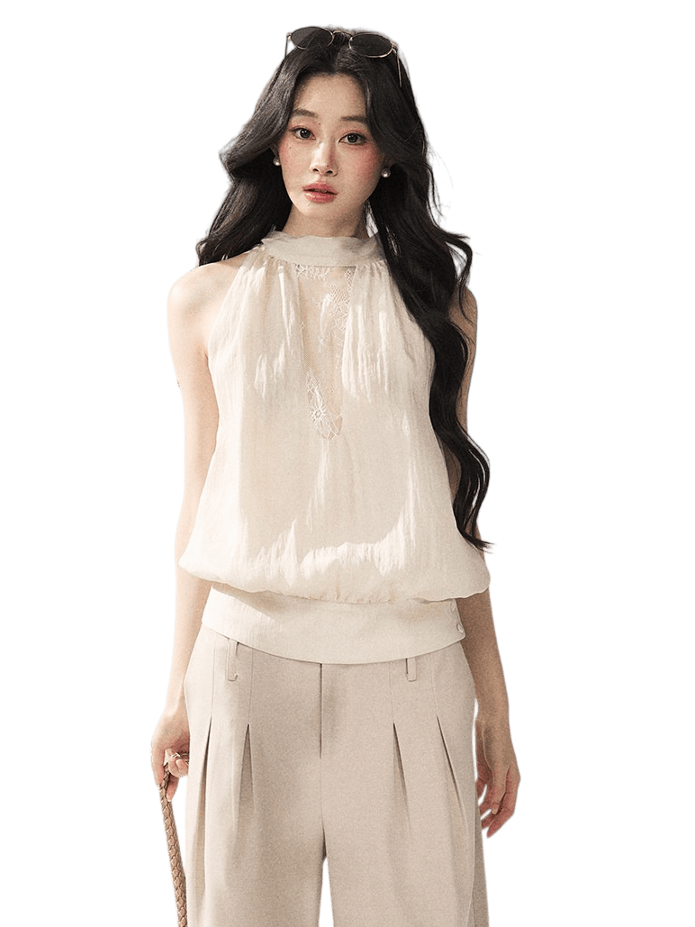 Halter Neck Minimalist Sleeveless Vest