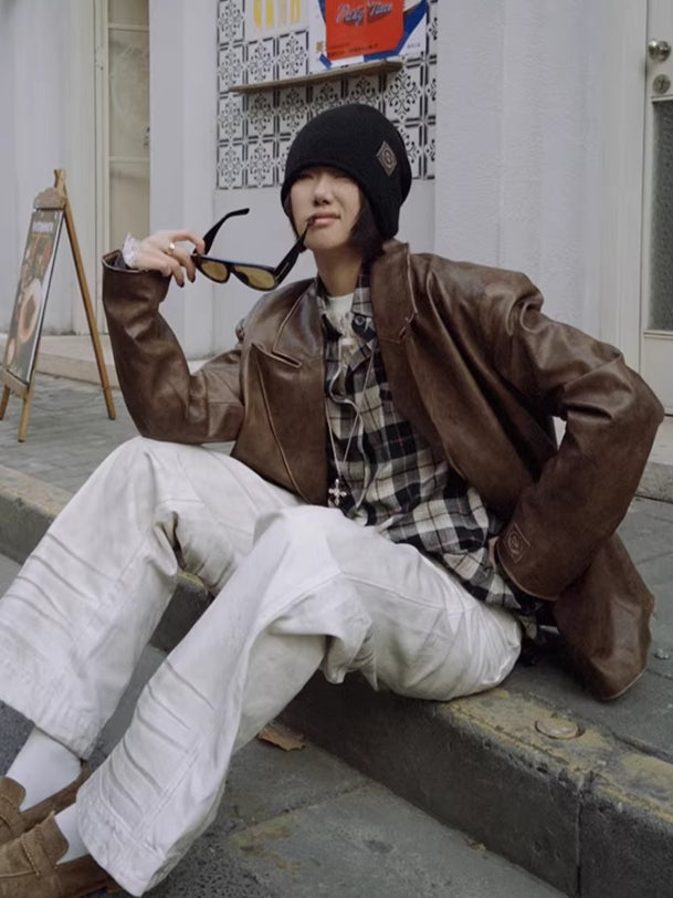 Plaid Oversized Long-Sleeve Shirt