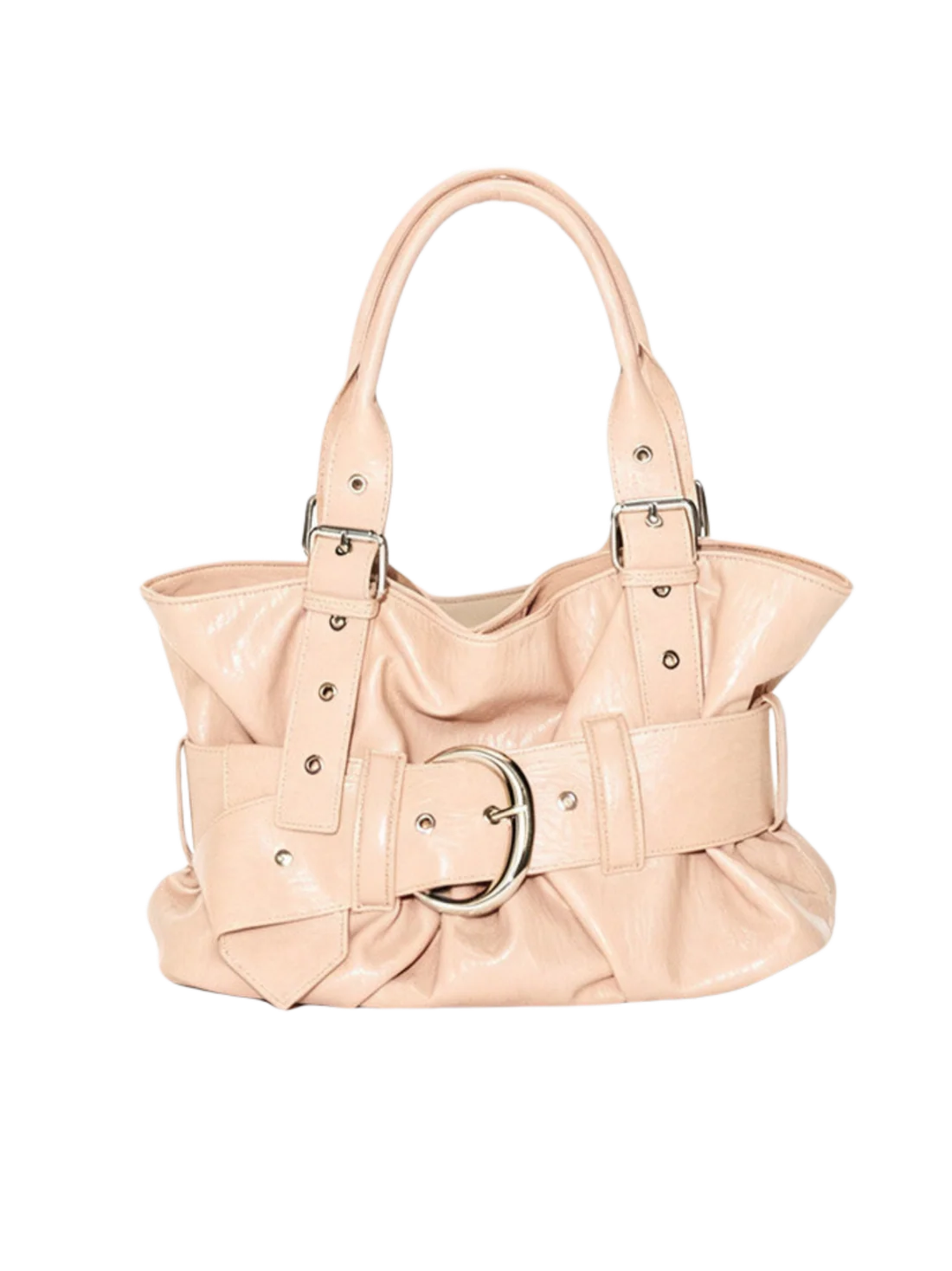 Gathered Belt Strap Shoulder Bag