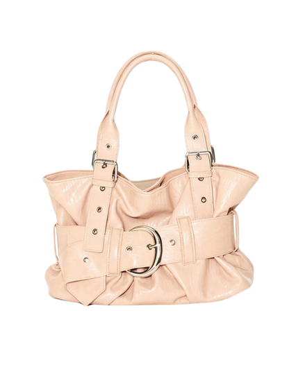 Gathered Belt Strap Shoulder Bag