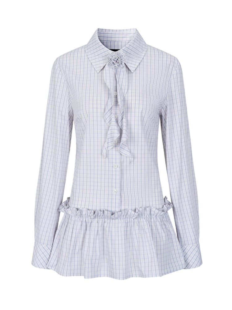 Removable Brooch Shirt Dress