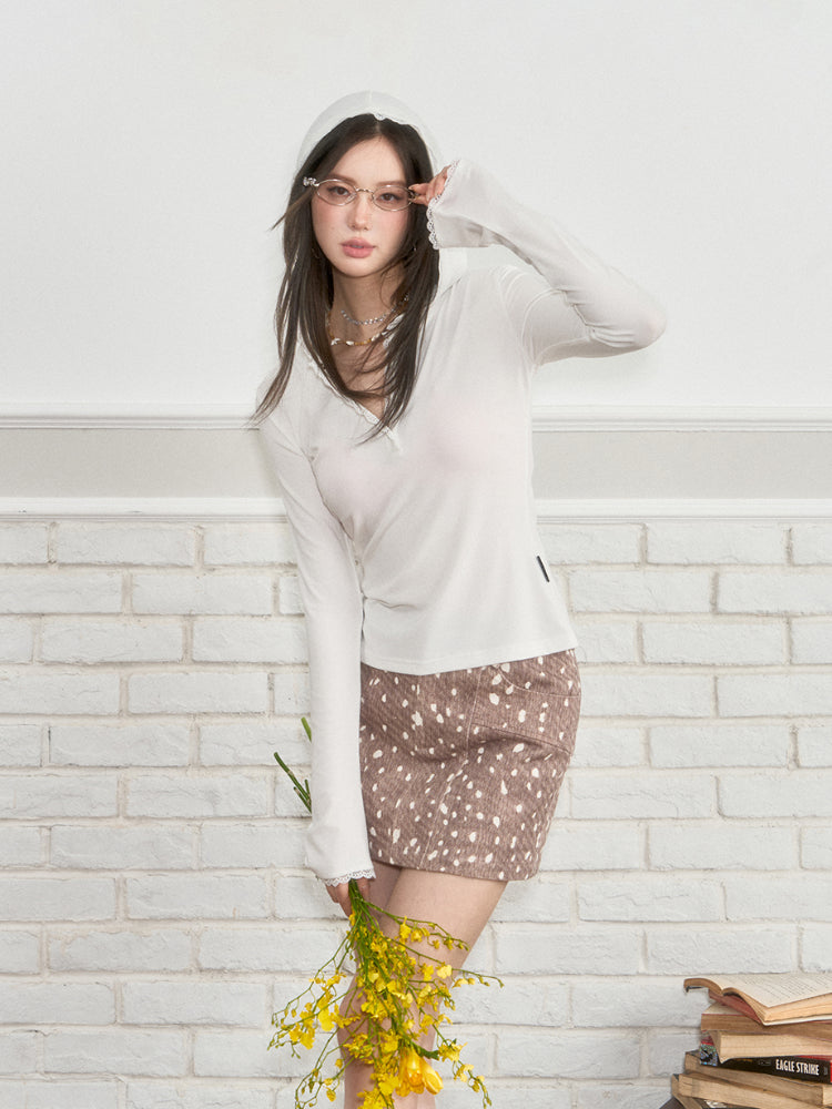 Irregular Polka Dot A-Line Skirt