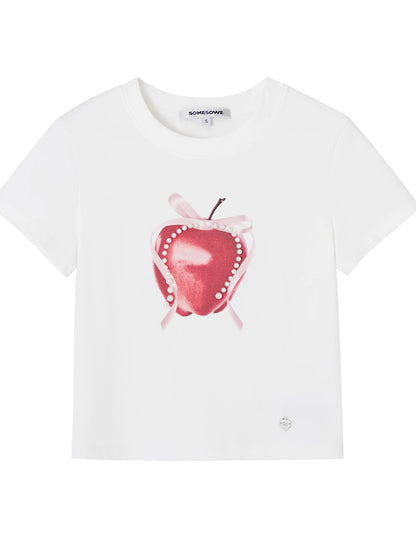 Apple Silhouette Half-Sleeve Crew Neck T-Shirt - CHINASQUAD