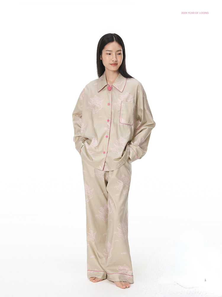 Dragon Pattern Tencel Pyjamas