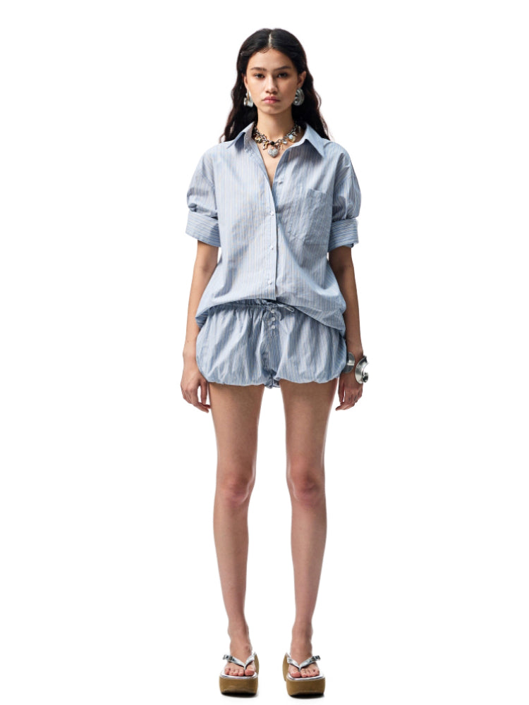 Mid Sleeve Loose-fit Shirt &amp; Skirt Set