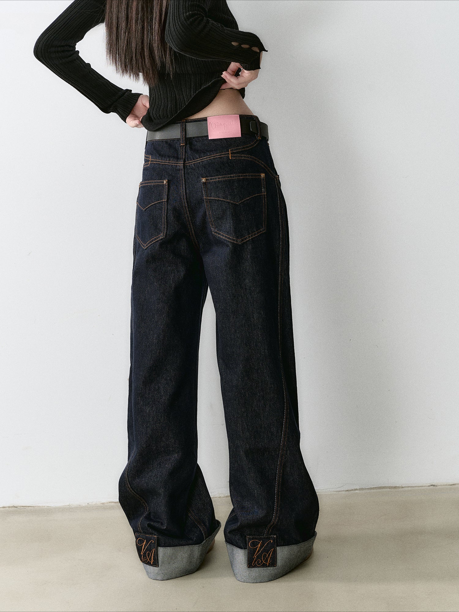 Structured Vintage-Dyed Jeans