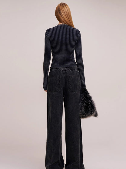 Wild Retro Ribbed Knit Cardigan