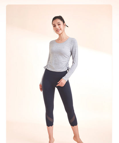 Quick-dry Drawstring Yoga  Long Sleeves Top