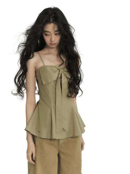 Batwing Cardigan &amp; Bow Strapless Cami Set