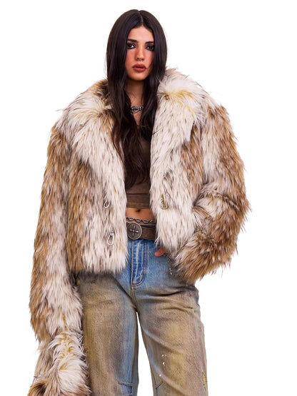 Cross Relic Wilderness Hunter Cropped Faux Fur Jacket