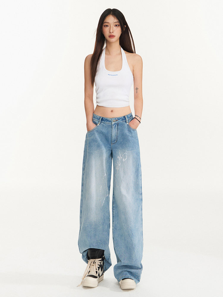 Classic Wide-Leg Denim Pants