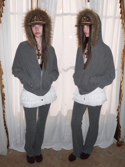 Batwing Hoodie &amp; Drawstring Flared Pants Set