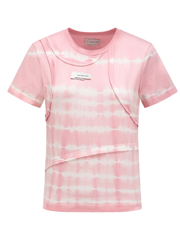 Pink Tie-Dye Layered T-Shirt