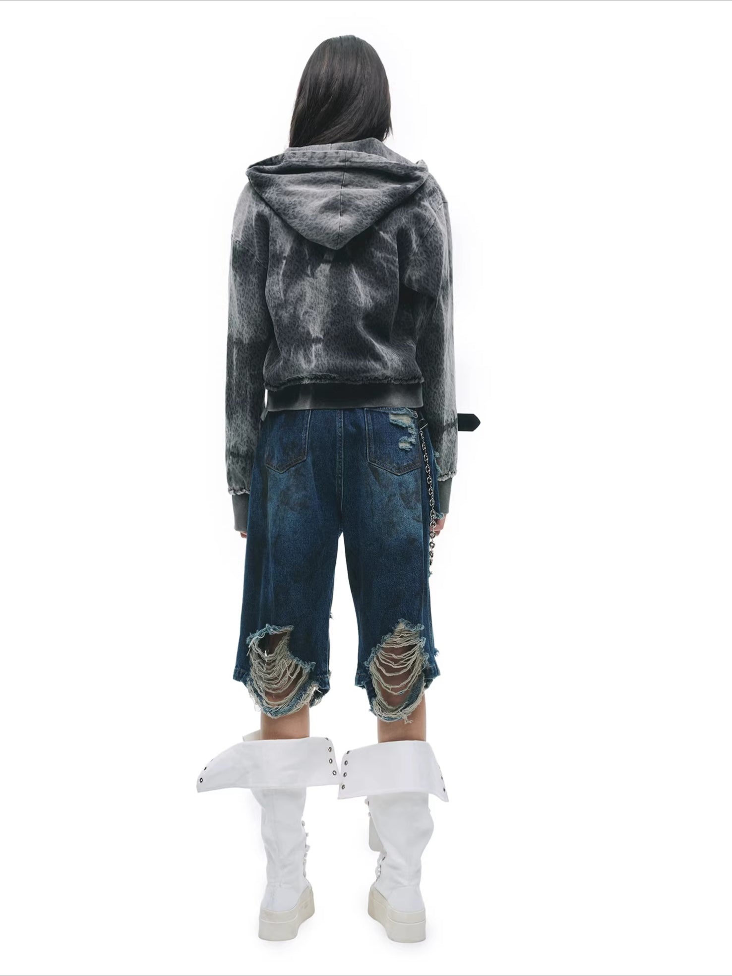 Tie-Dye Distressed Grunge Sweatshirt