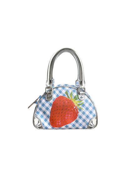 Summer Fruit Dopamine Plaid Genuine Leather Bag