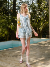 Lace Flower Ruffle Camisole Dress - CHINASQUAD