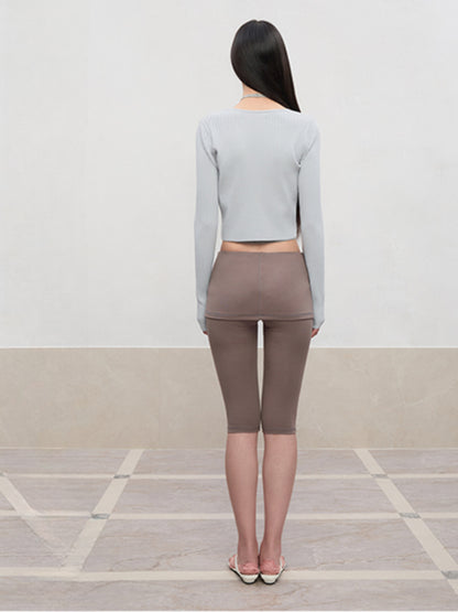 Spun Long-Sleeve Knit Cardigan