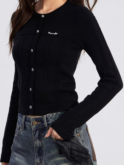 Dual-Layer Cable-Knit Long-Sleeve Turtleneck