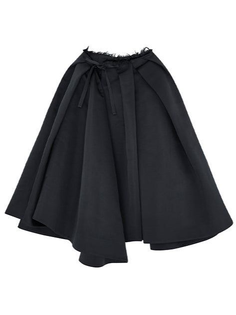 Chestnut Brown &amp; Black Pleated Midi Skirt