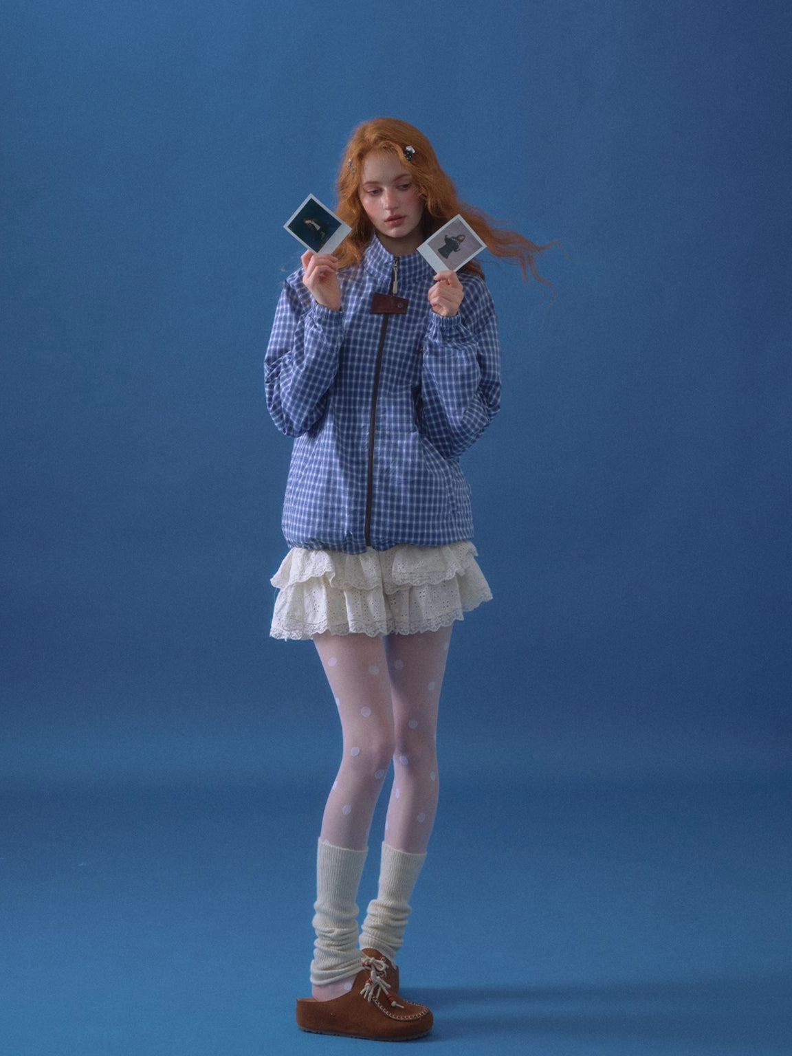 Retro Plaid Colorblock Windbreaker Jacket