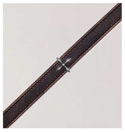 Compass Badge Leather Choker