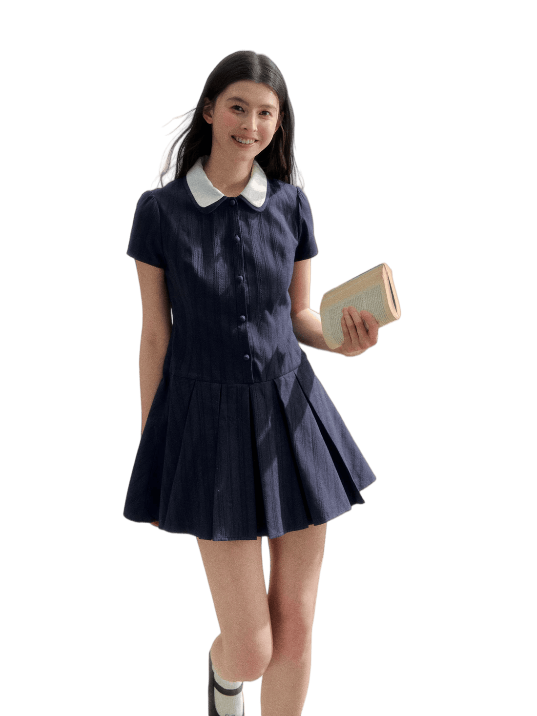 Preppy Vintage Short Sleeve Shirt Dress