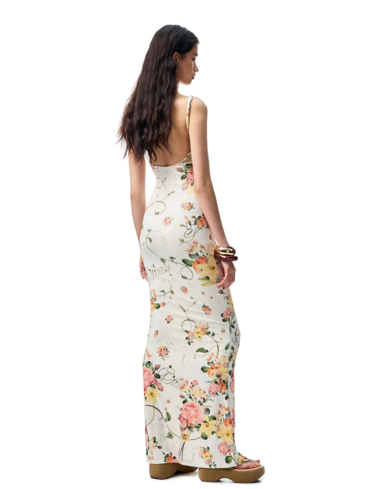 Floral Print Knot-Straps Sundress
