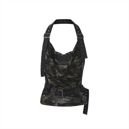 Punk Grunge Studded Belt-Detail Camisole