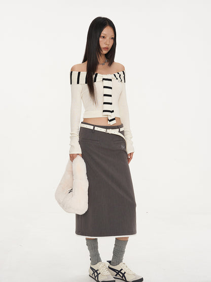 Smart Grey Pencil Skirt