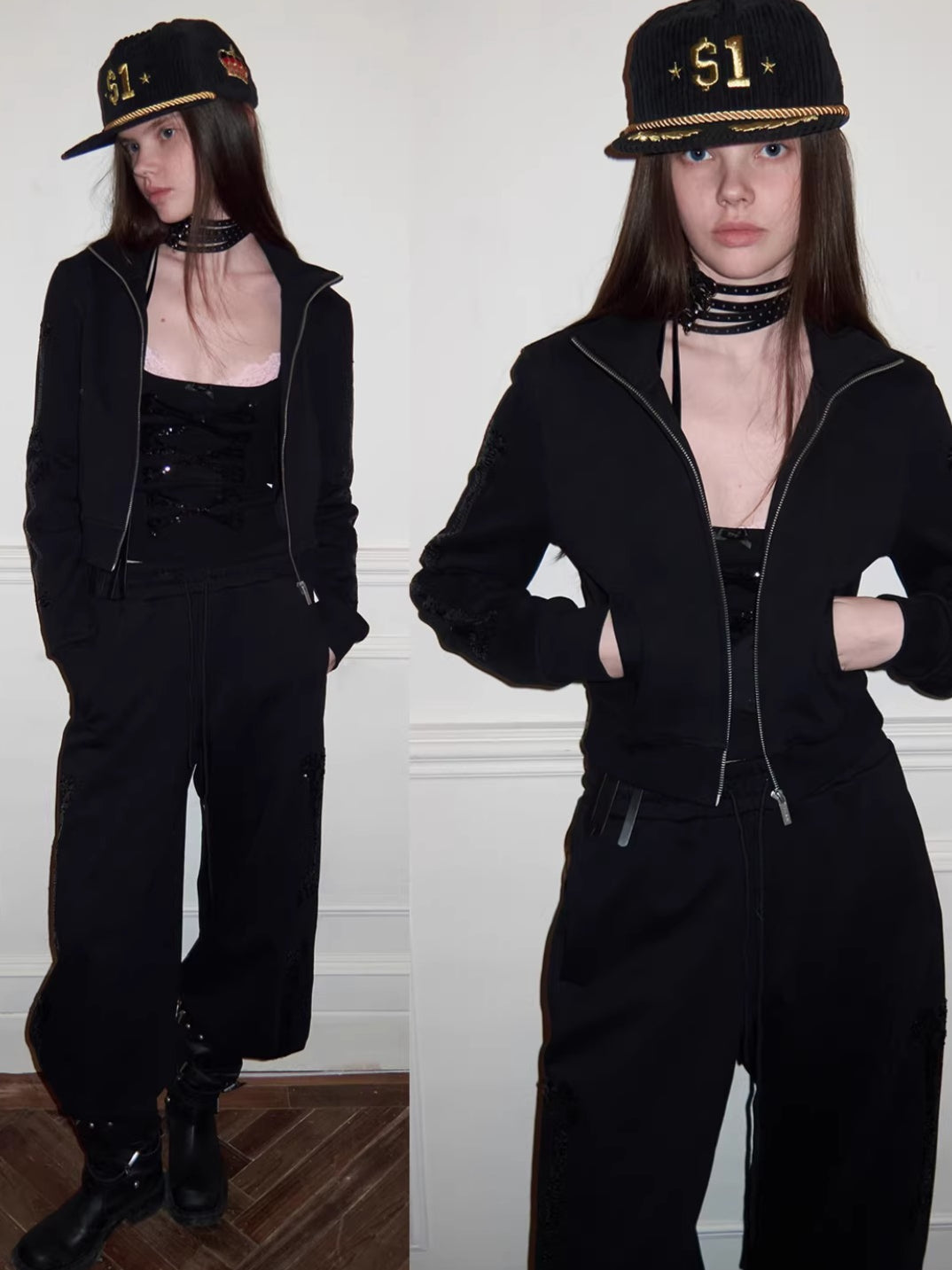 Crystal Bone U-Neck Cropped Camisole