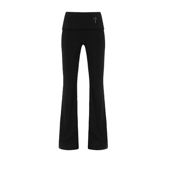 Square Neck Cropped Tee &amp; Flare Pants Set