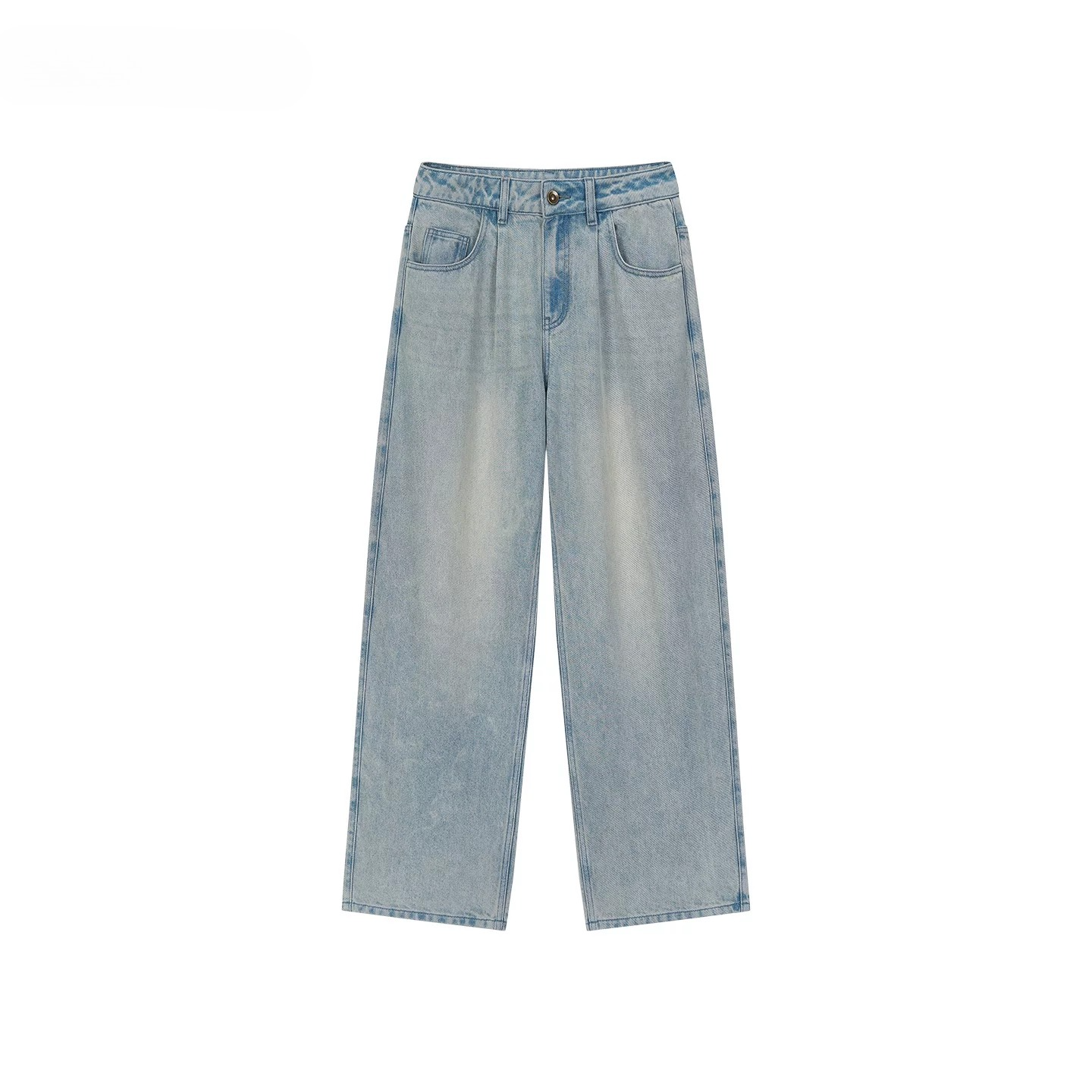 Vintage Washed Lyocell Straight-Leg Jeans