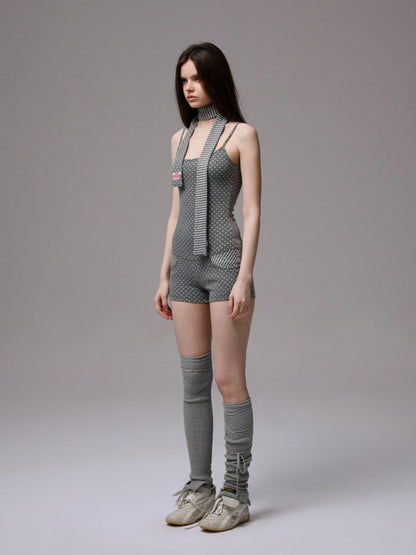 Polka Dot Stripe Jumpsuit Set - CHINASQUAD