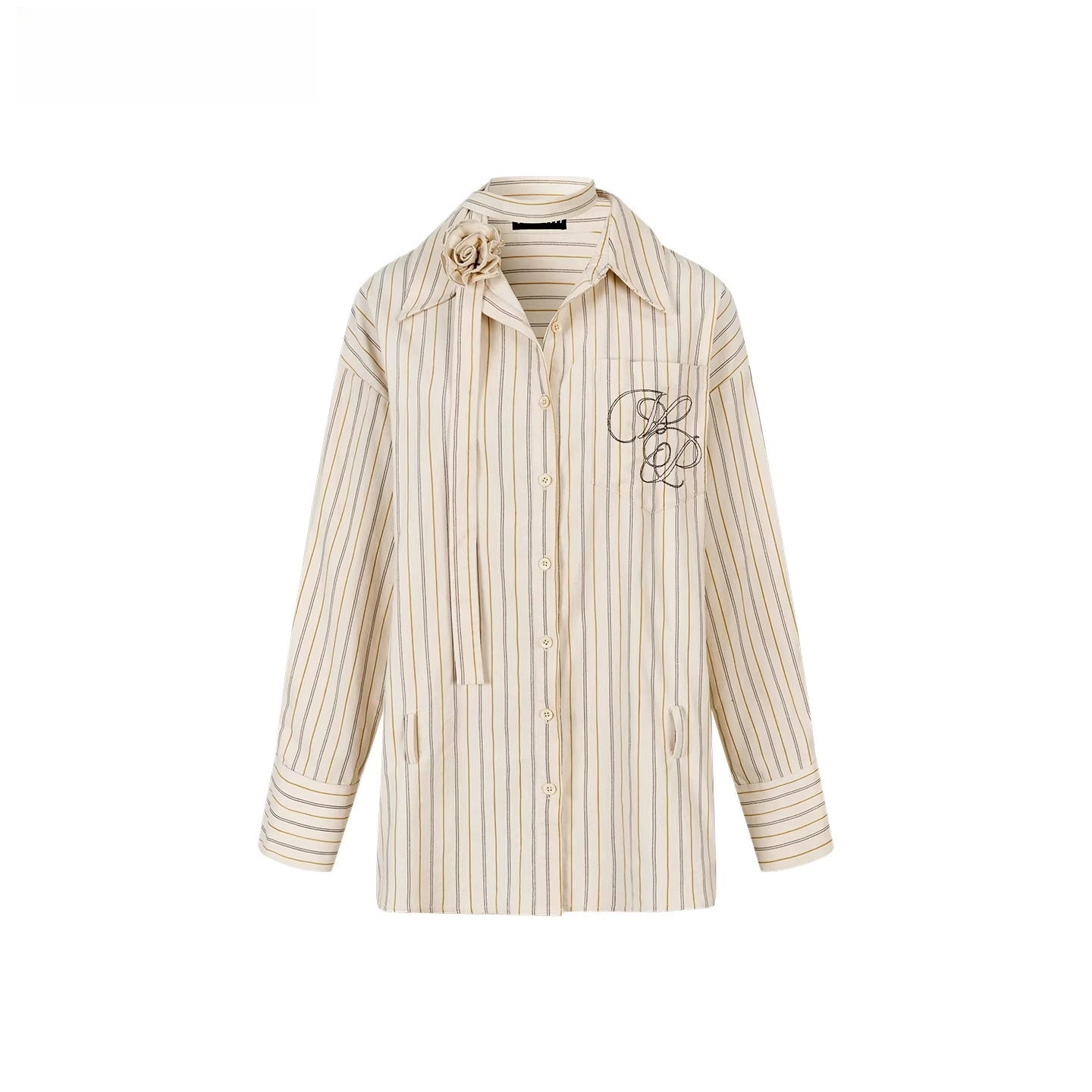 Two-Way Striped Cotton Shirt