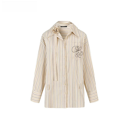 Two-Way Striped Cotton Shirt