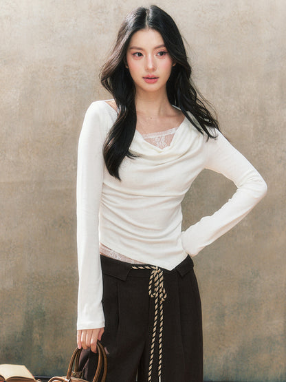 White Hooded Knitted Cardigan Top