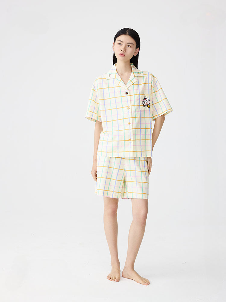 Checkered Plaid Tencel Pyjama Set