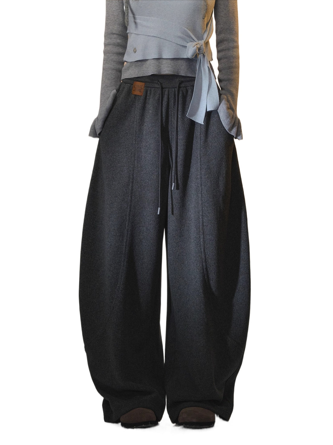 Fleece Curved-Leg Relaxed Pants