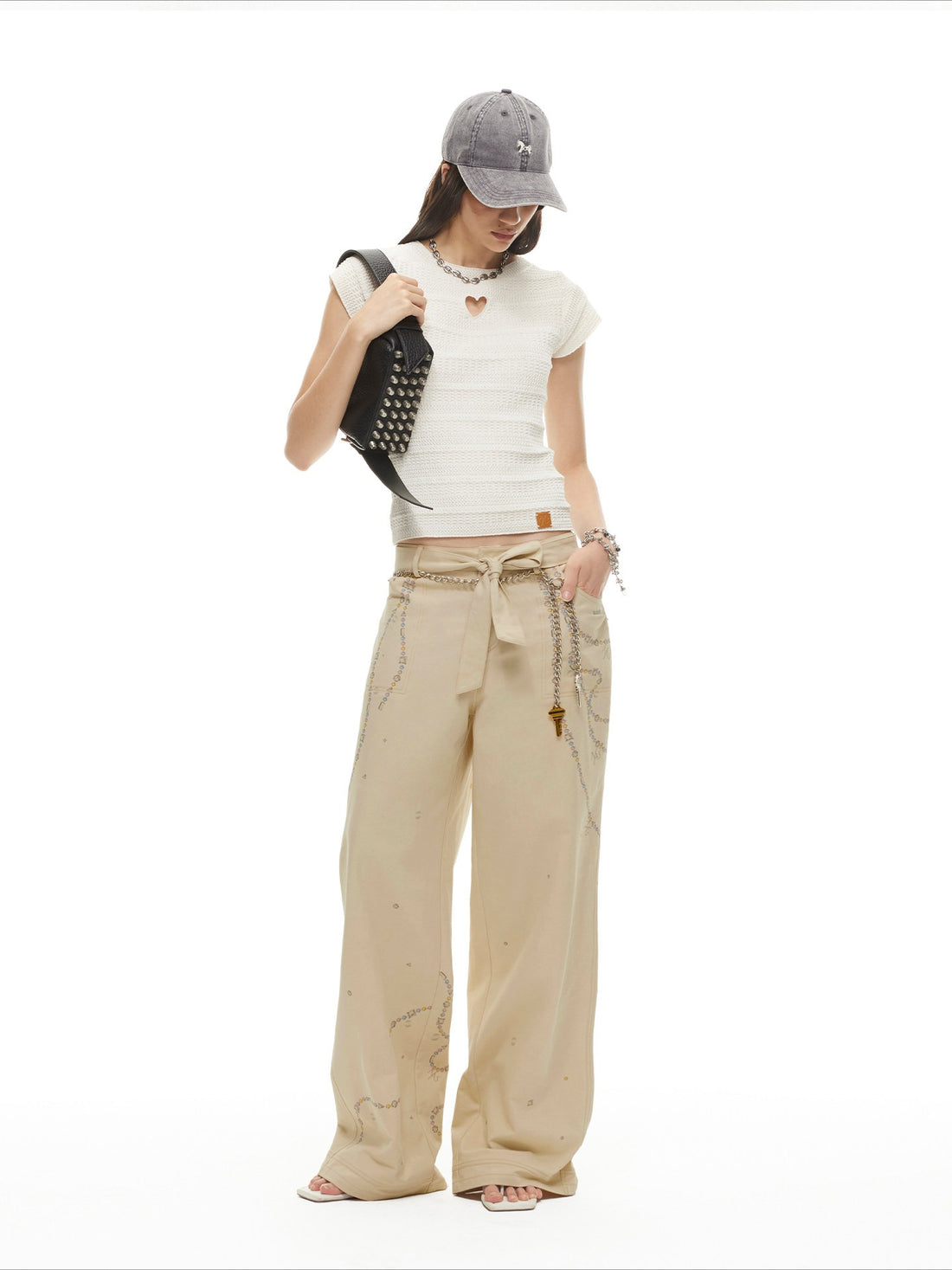 Beverly Relaxed Twill Wide-Leg Trousers