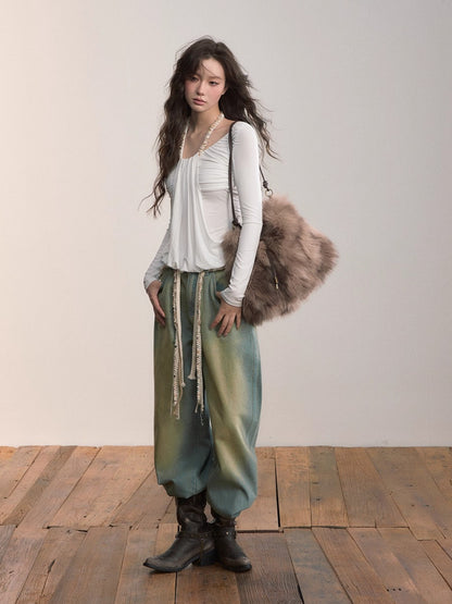 Denim Essence Relaxed Drawstring Pants