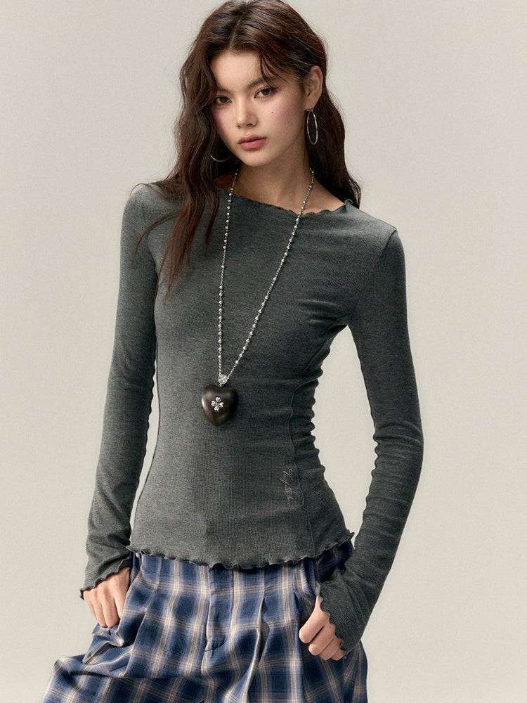 Wavy-Edge Layered Base Shirt