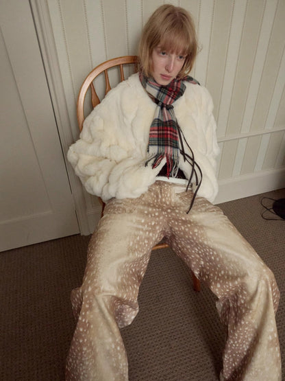 Fur Panel Horn-Buckle Jacket