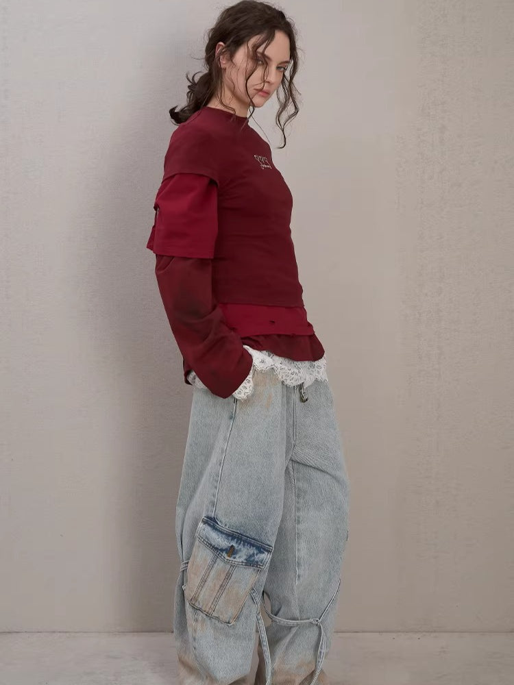 Lipstick Graffiti Cap-Sleeve Slim-Fit T-Shirt