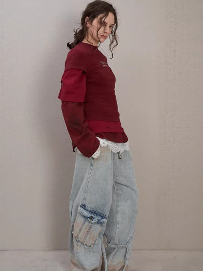 Lipstick Graffiti Cap-Sleeve Slim-Fit T-Shirt