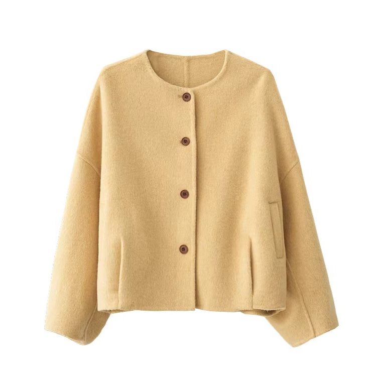 Relaxed-Fit Cropped Double-Faced Wool Jacket