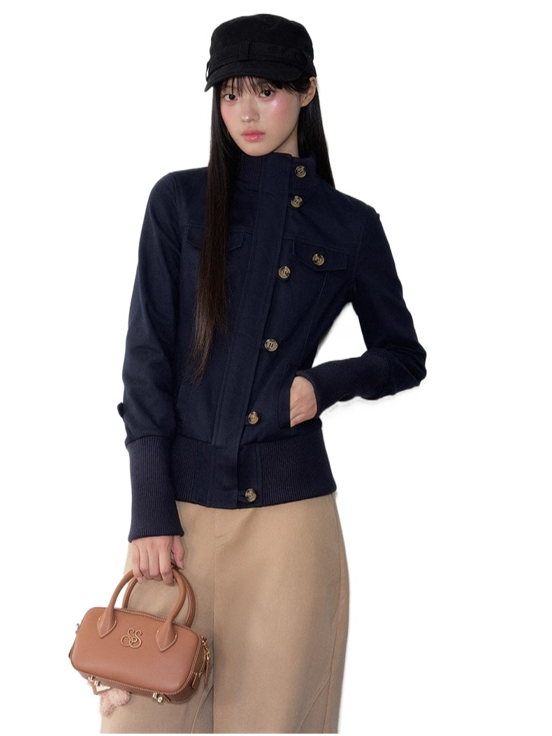 Slim Zip Button Jacket