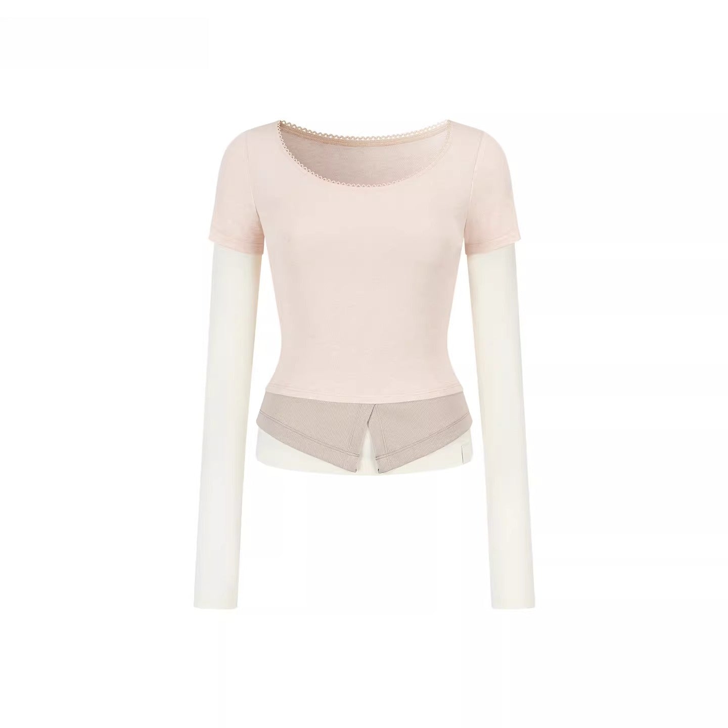 Faux Layered Long-Sleeve T-Shirt