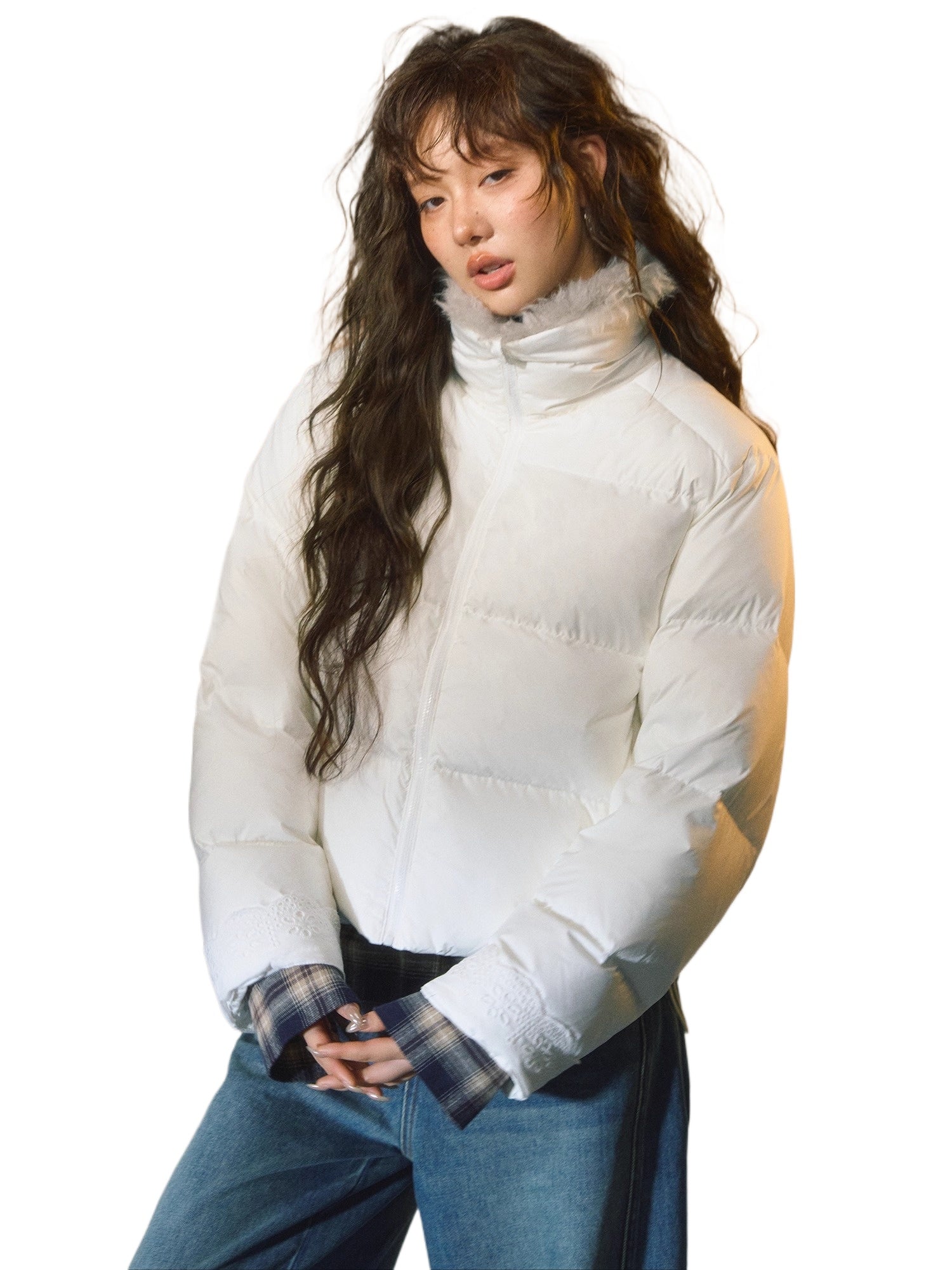 Faux Fur Collar Puffer Jacket