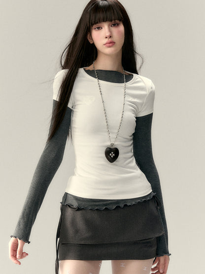 Wavy-Edge Layered Base Shirt