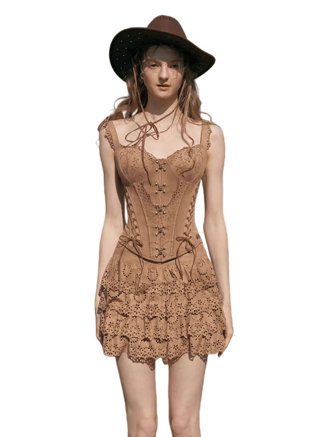 Vintage Corset Top &amp; Princess Mini Skirt Set